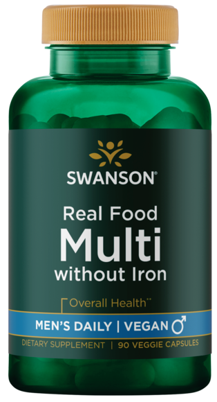 Swanson Real Food Multi without Iron 90 Vegetable Capsules 